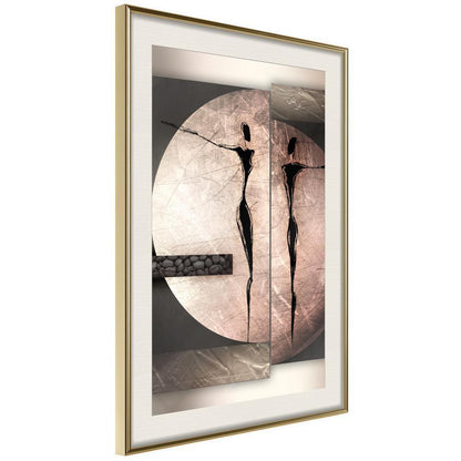 Abstract Poster Frame - Two Figures-artwork for wall with acrylic glass protection