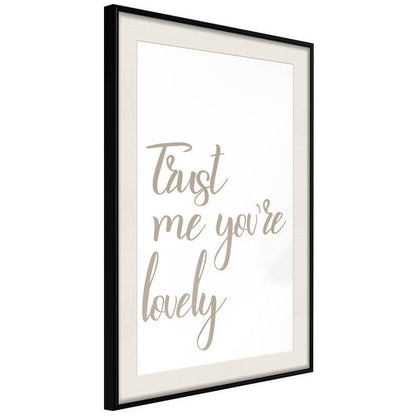 Typography Framed Art Print - Compliment-artwork for wall with acrylic glass protection