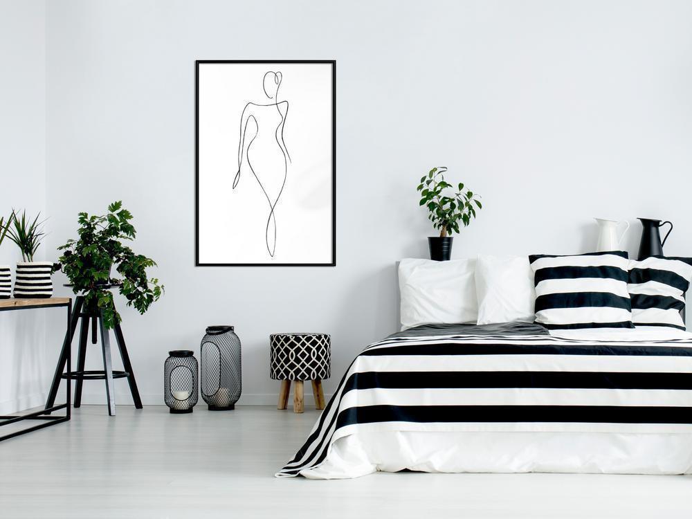 Black and White Framed Poster - Impeccable Figure-artwork for wall with acrylic glass protection