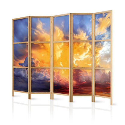 Japanese Room Divider - Beautiful Sunset - Clouds in Warm Shades