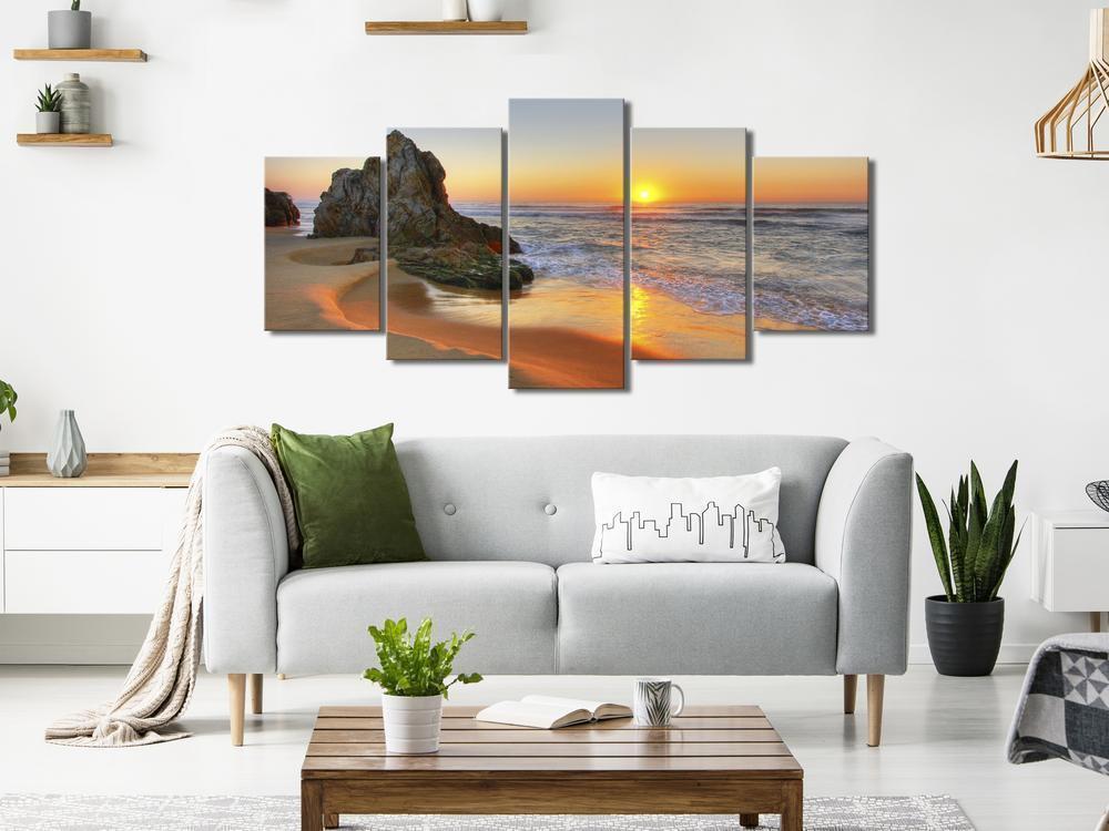 Canvas Print - Meeting at Sunset (5 Parts) Wide-ArtfulPrivacy-Wall Art Collection