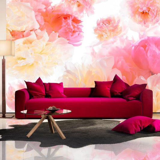 Wall Mural - Pastel peonies-Wall Murals-ArtfulPrivacy