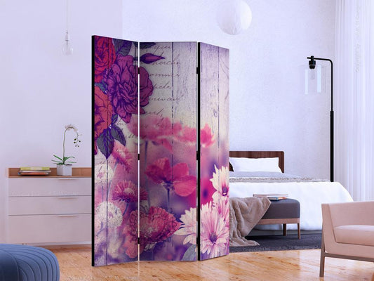 Decorative partition-Room Divider - Flowers Memories-Folding Screen Wall Panel by ArtfulPrivacy