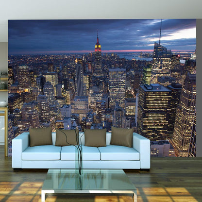 Wall Mural - New York - night-Wall Murals-ArtfulPrivacy