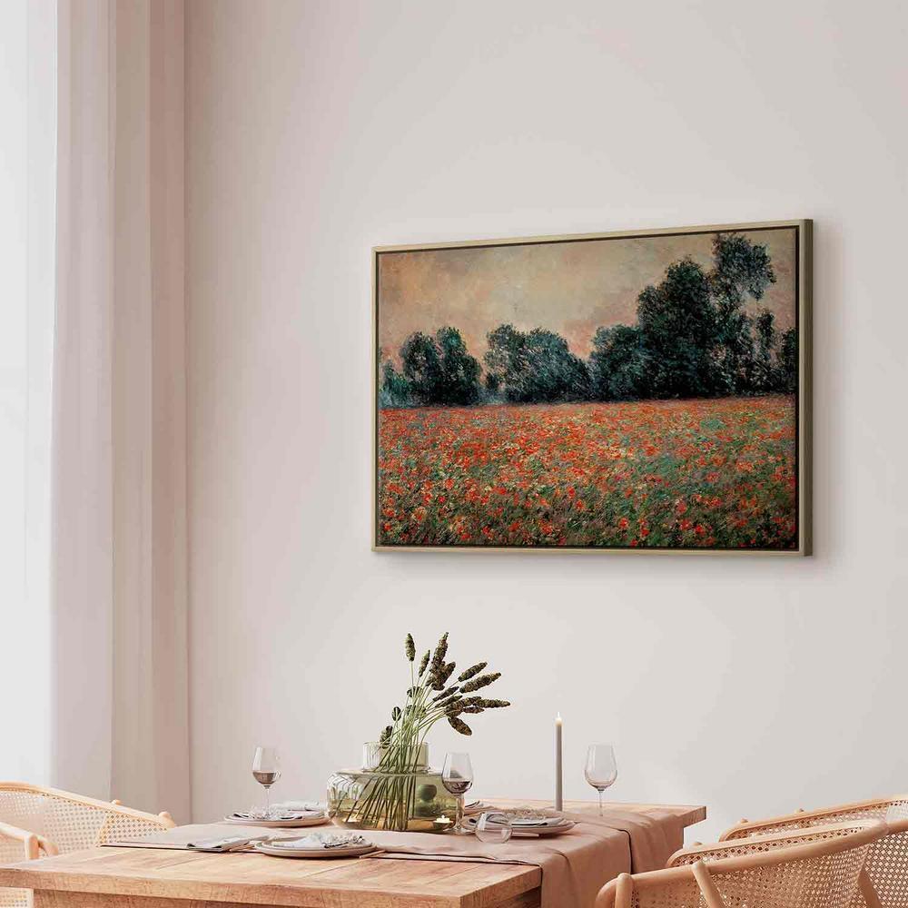 Impression sur toile - Champ de coquelicots sauvages (Claude Monet)