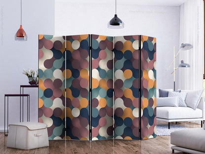 Decorative partition-Room Divider - Colourful Particles II-Folding Screen Wall Panel by ArtfulPrivacy