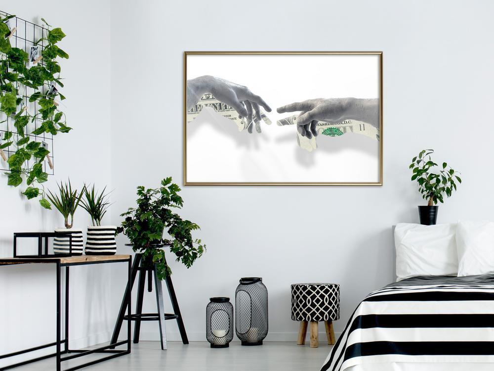 Black and white Wall Frame - Touch of Money-artwork for wall with acrylic glass protection