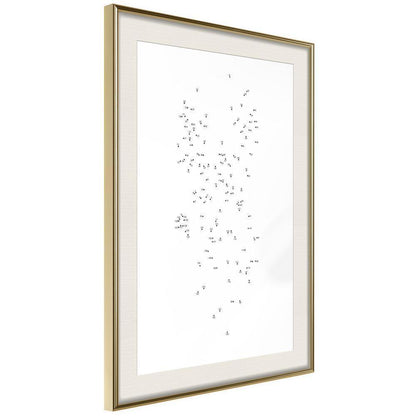 Black and White Framed Poster - Connect the Dots-artwork for wall with acrylic glass protection