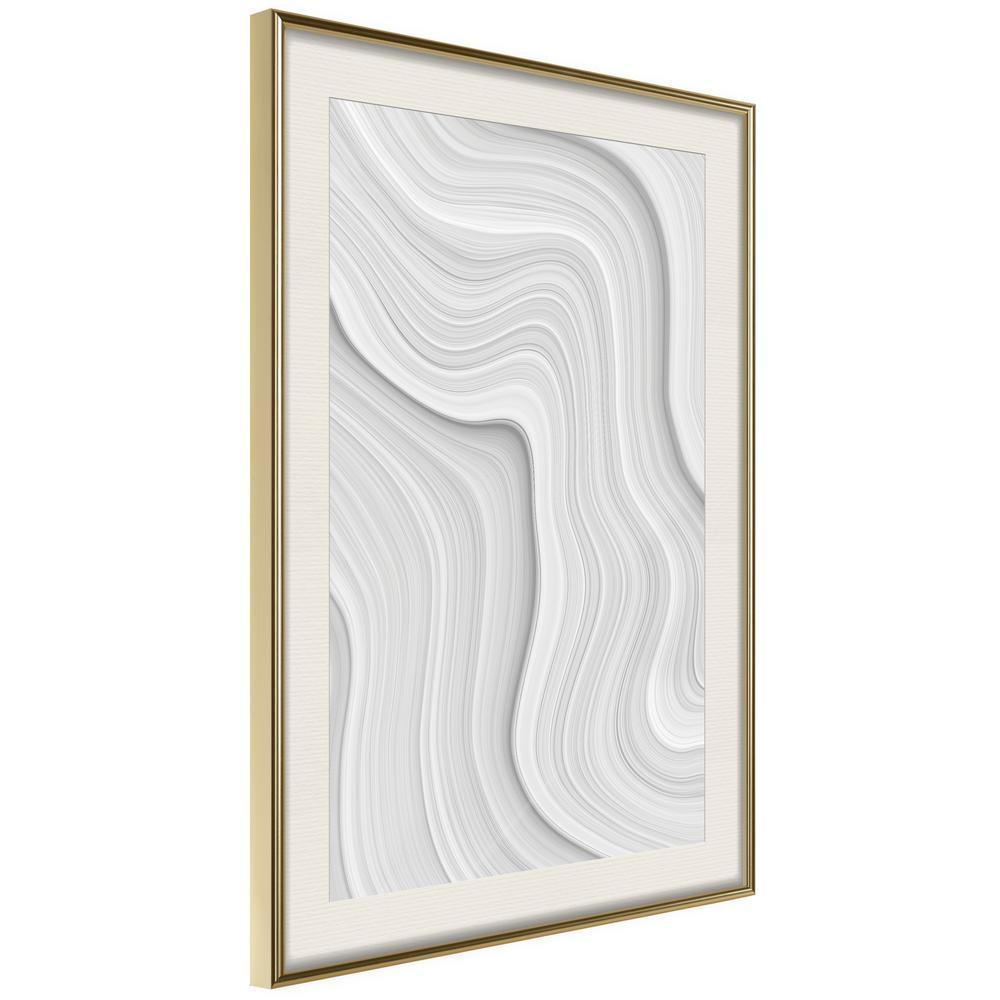 Winter Design Framed Artwork - Snow Contour Lines-artwork for wall with acrylic glass protection