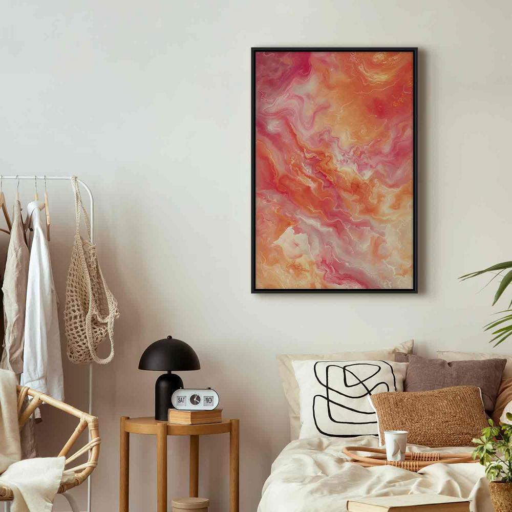 Canvas Print - Fiery Colors - Dynamic Shapes in Colors of Fire and Pink