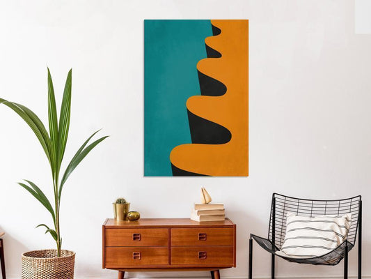 Canvas Print - Orange Wave (1 Part) Vertical-ArtfulPrivacy-Wall Art Collection