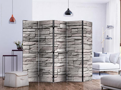 Decorative partition-Room Divider - Stony Elegance II-Folding Screen Wall Panel by ArtfulPrivacy