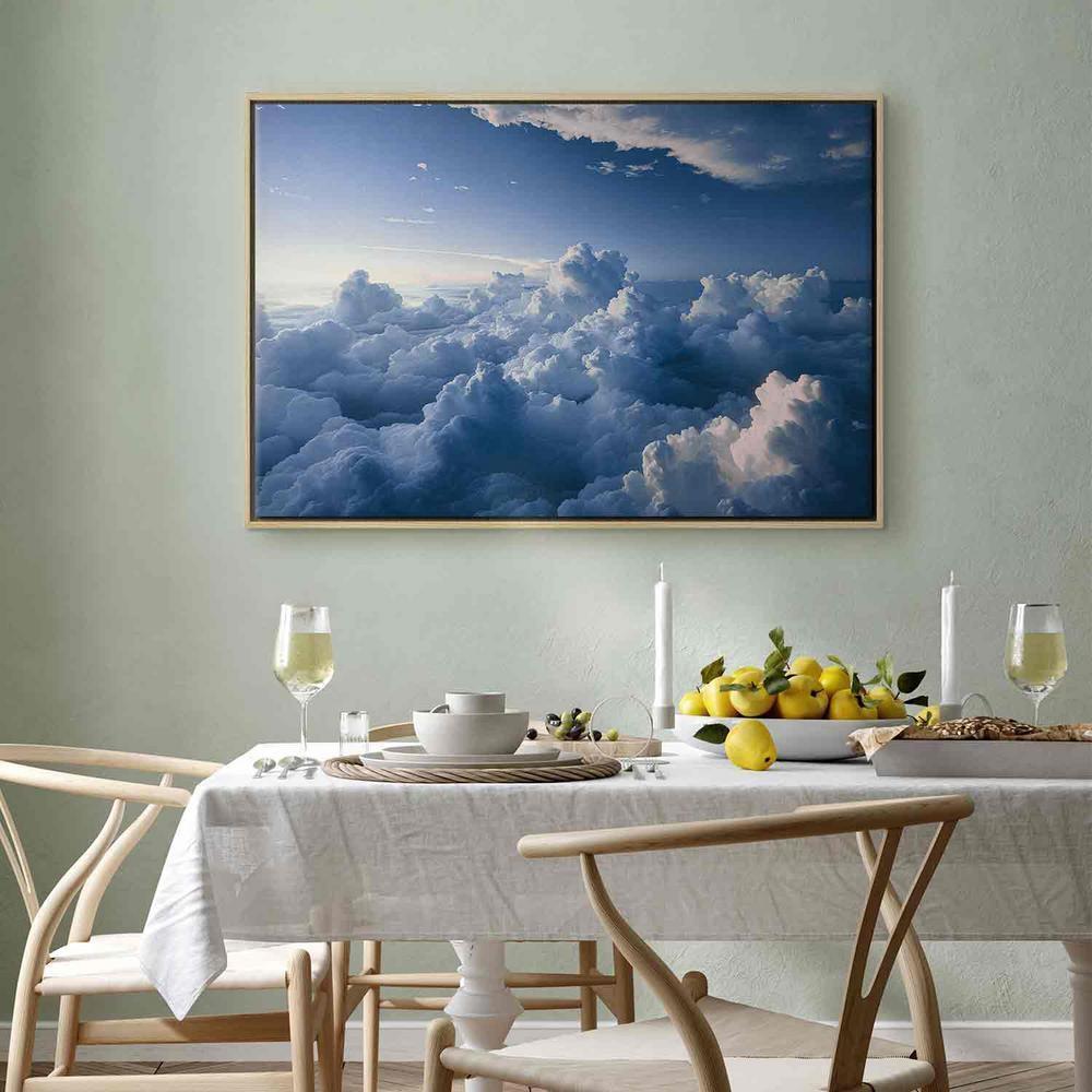 Canvas Print - Aerial Landscapes: Rays Lighting Up Fluffy Cloud Formations