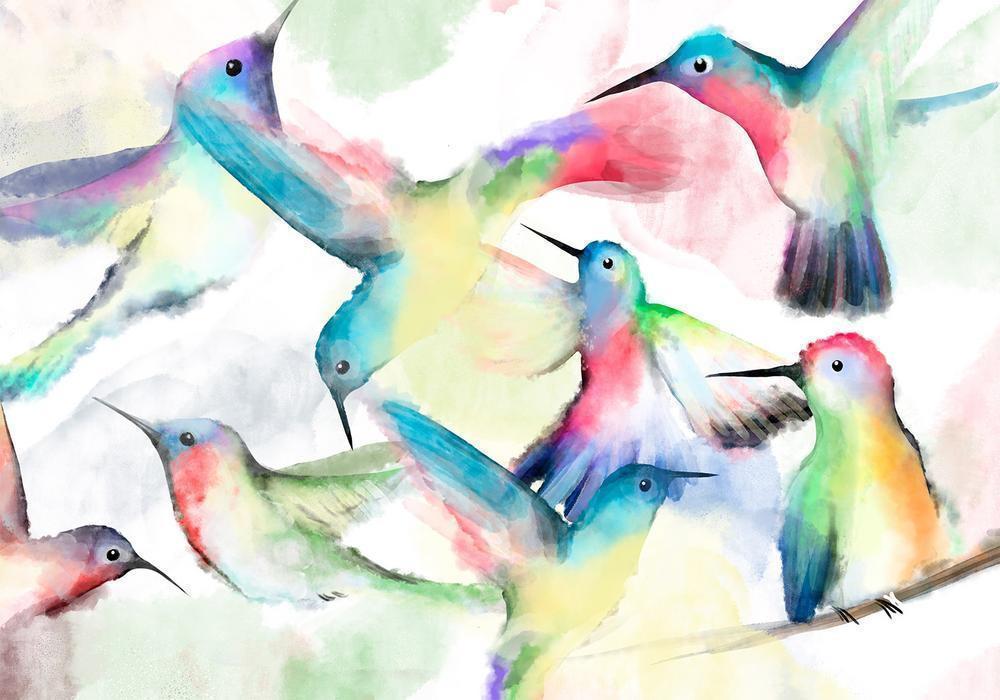 Wall Mural - Watercolor Birds-Wall Murals-ArtfulPrivacy