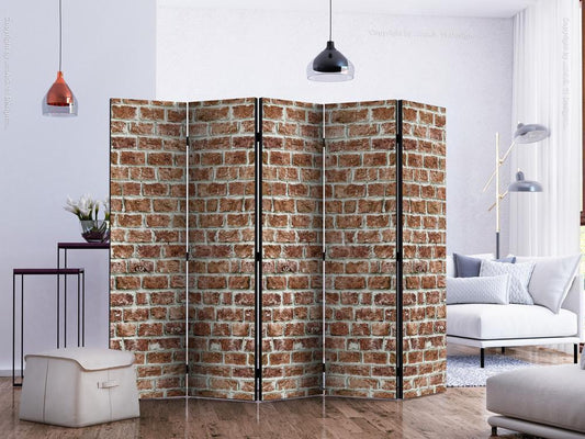 Decorative partition-Room Divider - Brick Space II-Folding Screen Wall Panel by ArtfulPrivacy