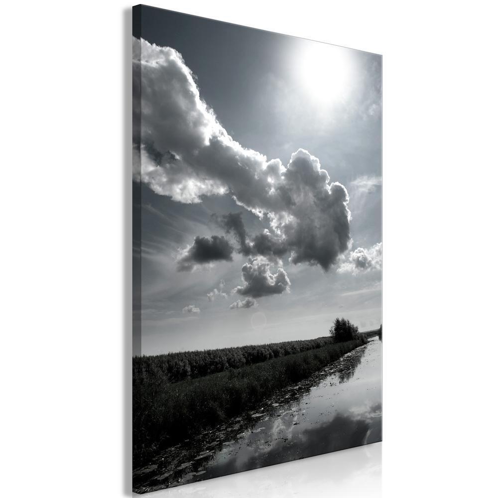 Canvas Print - Sun Over Clouds (1-part) - Sky Reflection in Water Field-ArtfulPrivacy-Wall Art Collection