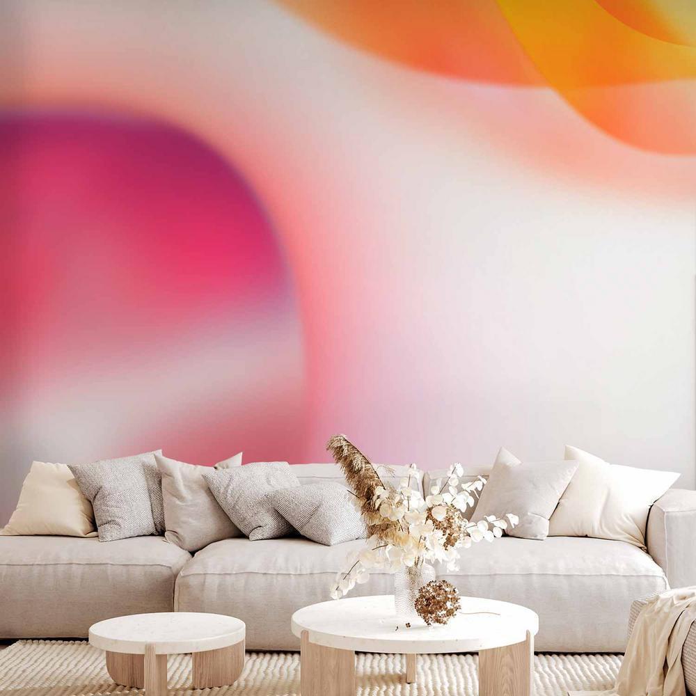 Wall Mural - Abstraction - Pink Planet Closest to the Sun on a Light Sky Background