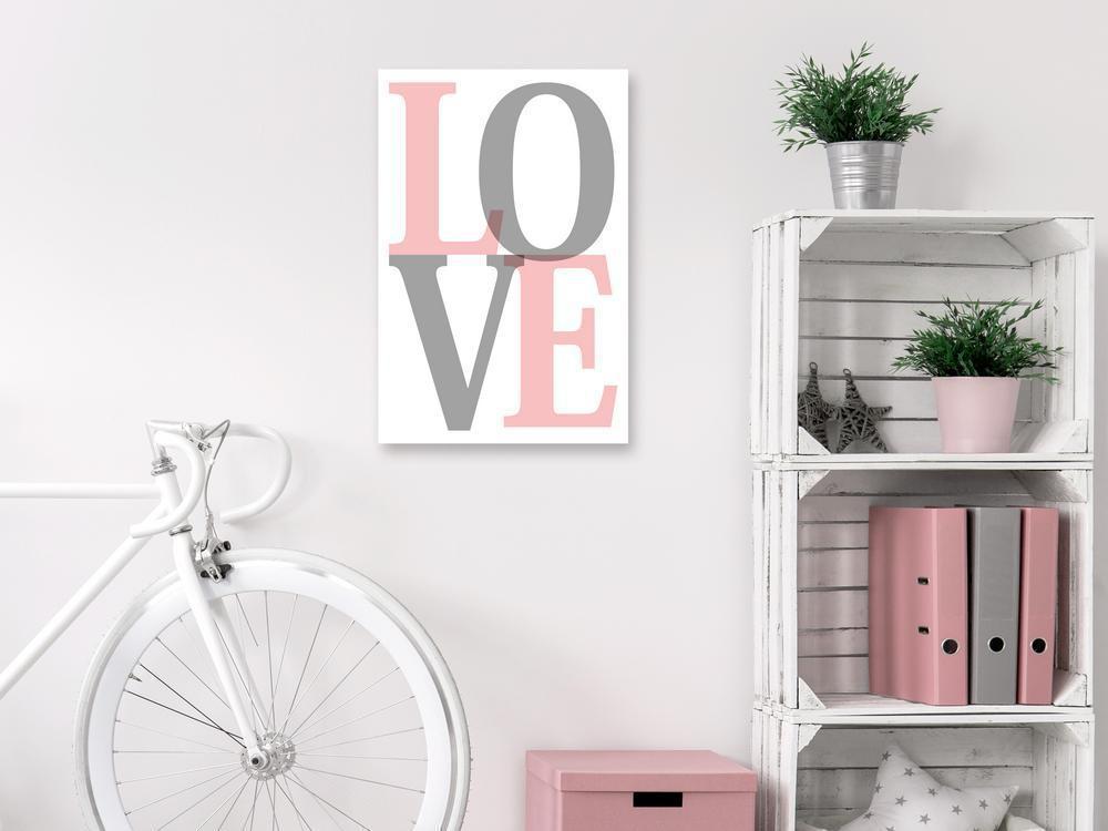 Canvas Print - Grey Love (1 Part) Vertical-ArtfulPrivacy-Wall Art Collection