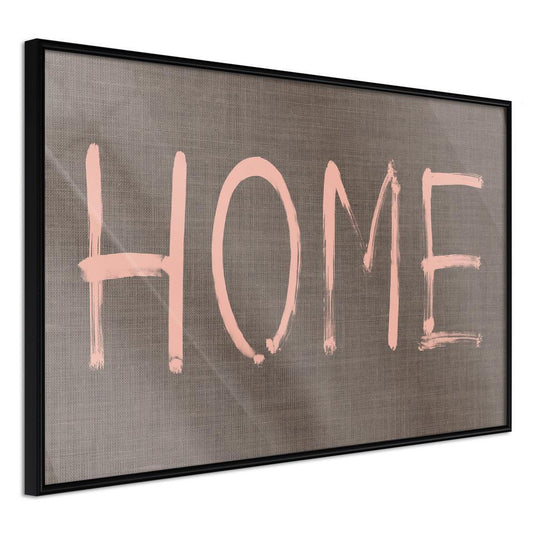 Typography Framed Art Print - Simply Home (Pink)-artwork for wall with acrylic glass protection
