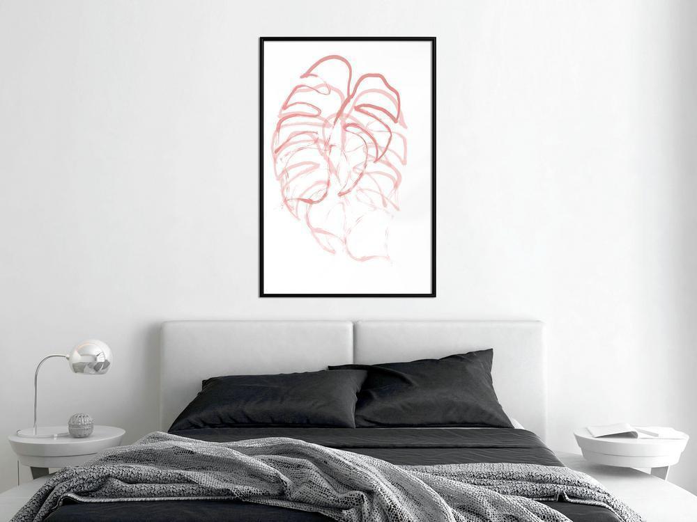 Botanical Wall Art - Red Leaf-artwork for wall with acrylic glass protection