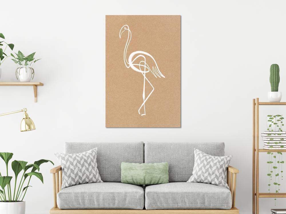 Canvas Print - White Flamingo (1 Part) Vertical-ArtfulPrivacy-Wall Art Collection