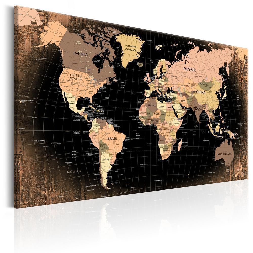 Cork board Canvas with design - Decorative Pinboard - Planet Earth-ArtfulPrivacy