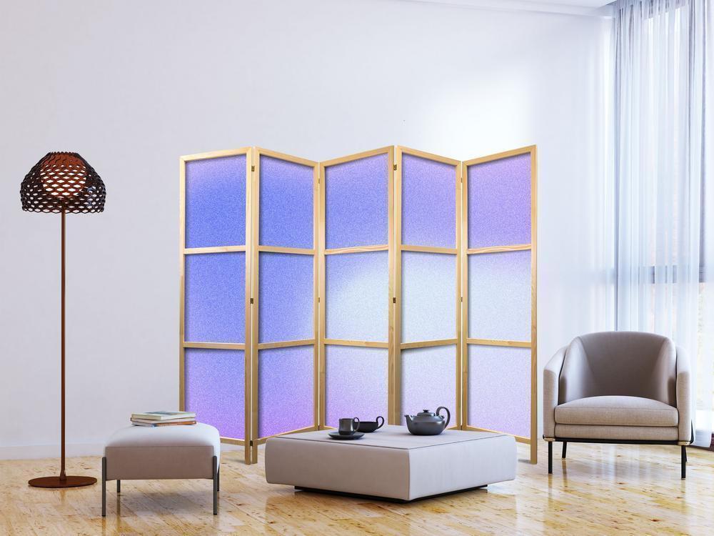 Japanese Room Divider - Heather Mist - Delicate Gradient Composed of Various Shades of Violet