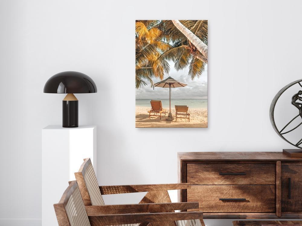 Canvas Print - Palm Umbrella (1 Part) Vertical-ArtfulPrivacy-Wall Art Collection