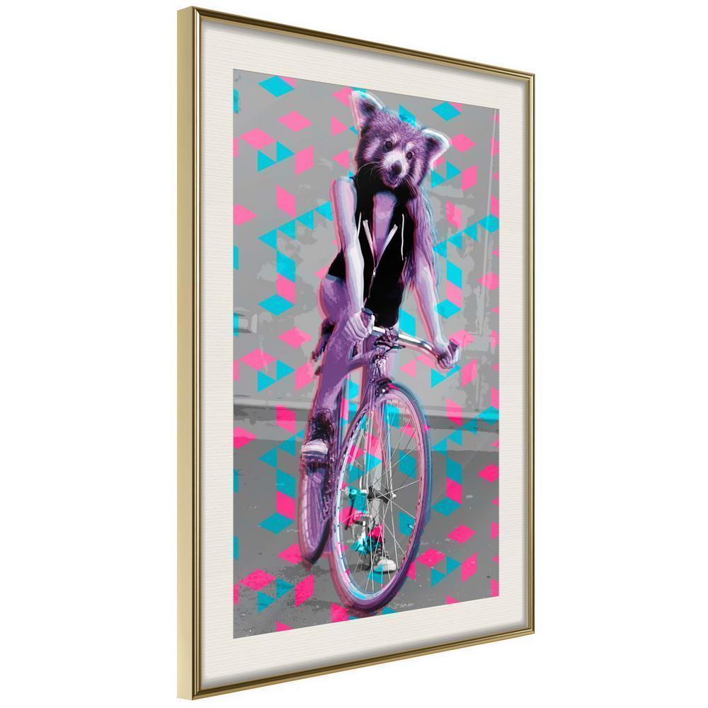 Abstract Poster Frame - Extraordinary Cyclist-artwork for wall with acrylic glass protection