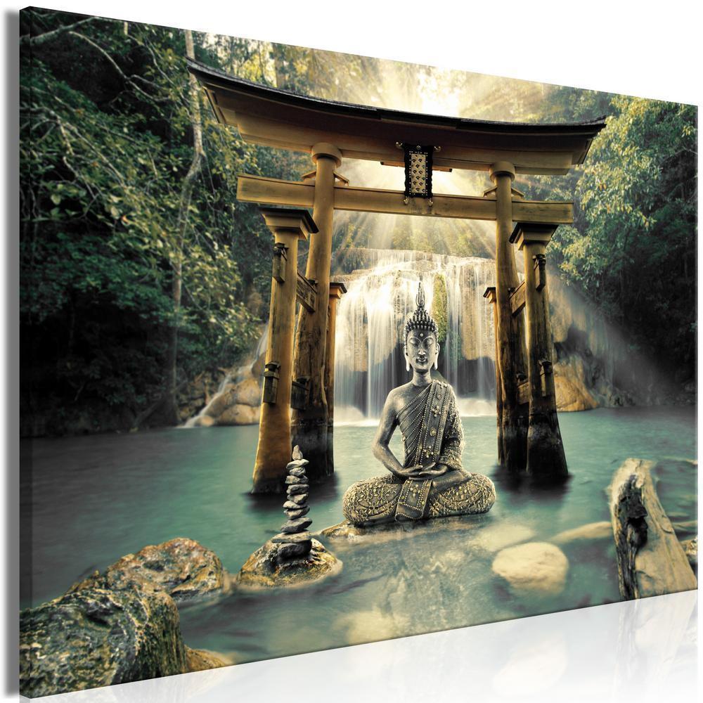 Canvas Print - Buddha Smile (1 Part) Wide-ArtfulPrivacy-Wall Art Collection