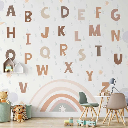 Wall Mural - Letters in Soft Colours