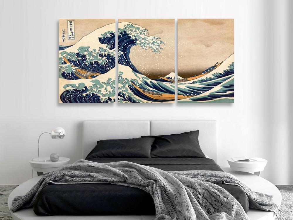 Canvas Print - The Great Wave off Kanagawa (3 Parts)-ArtfulPrivacy-Wall Art Collection