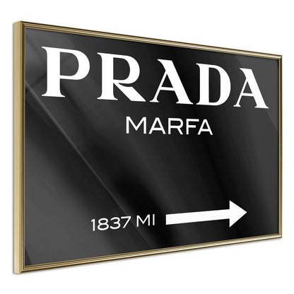 Typography Framed Art Print - Prada (Black)-artwork for wall with acrylic glass protection