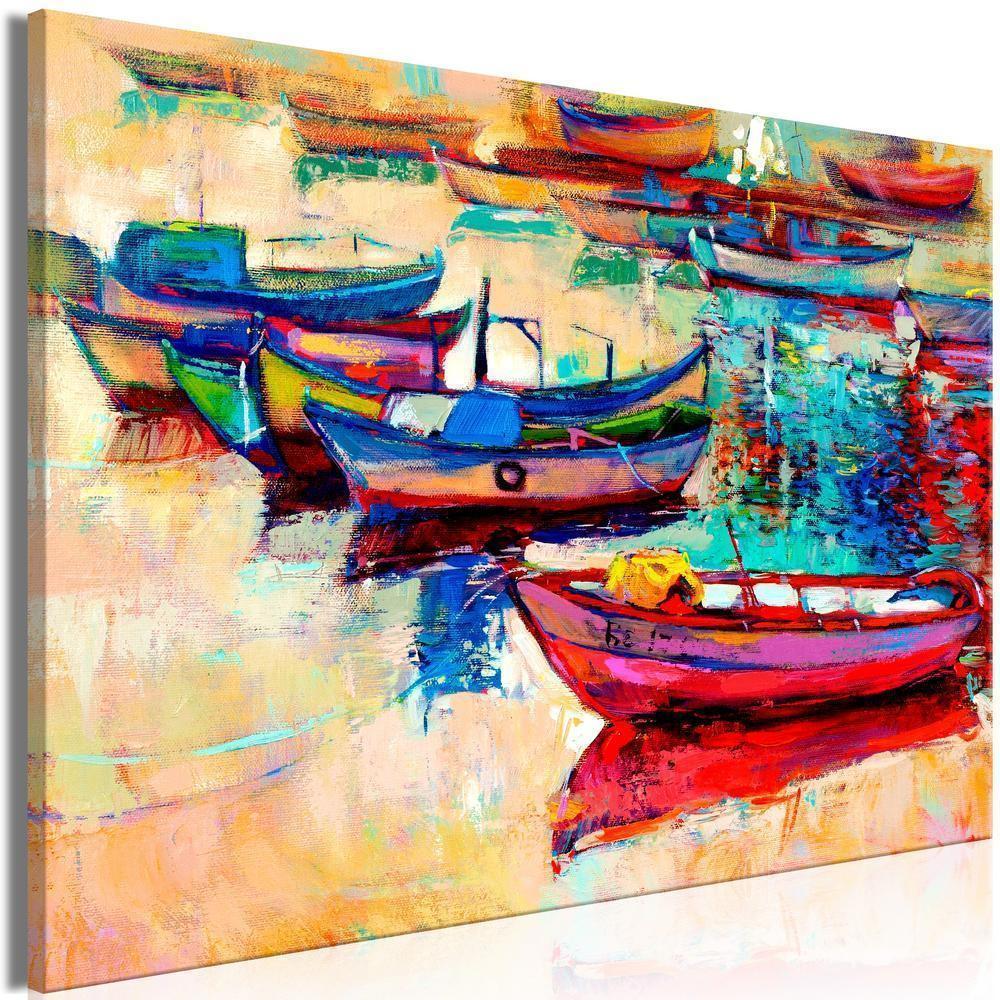 Canvas Print - Boats (1 Part) Wide-ArtfulPrivacy-Wall Art Collection