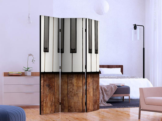 Decorative partition-Room Divider - Inspired by Chopin - mahogany-Folding Screen Wall Panel by ArtfulPrivacy
