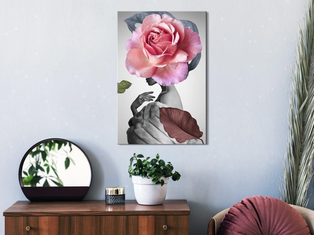 Canvas Print - Rose and Fur (1 Part) Vertical-ArtfulPrivacy-Wall Art Collection