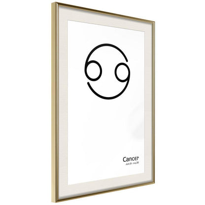 Typography Framed Art Print - Zodiac: Cancer II-artwork for wall with acrylic glass protection