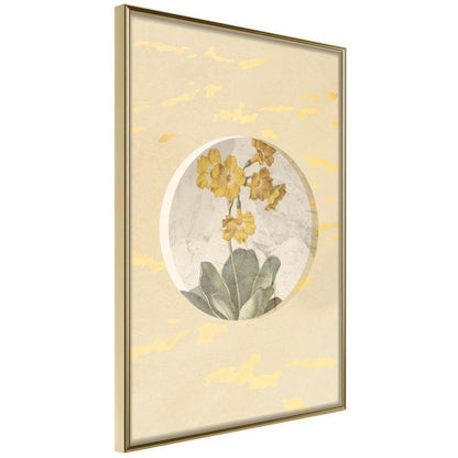 Botanical Wall Art - Flowers and Marble-artwork for wall with acrylic glass protection