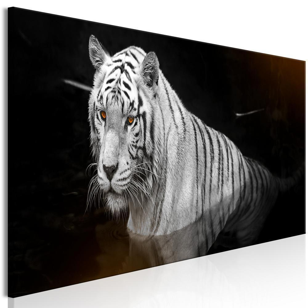 Canvas Print - Shining Tiger (1 Part) Orange Narrow-ArtfulPrivacy-Wall Art Collection