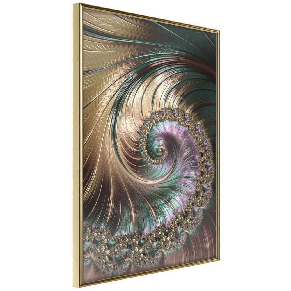 Abstract Poster Frame - Iridescent Spiral-artwork for wall with acrylic glass protection