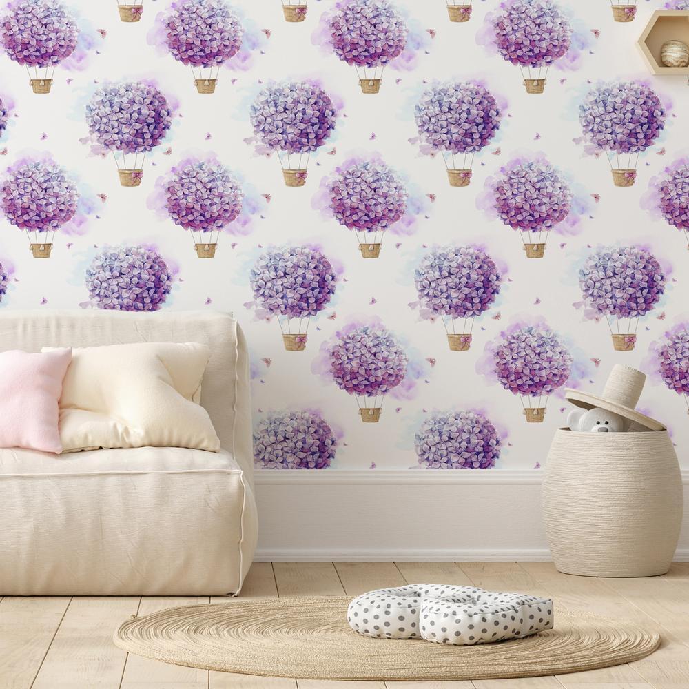 Classic Wallpaper made with non woven fabric - Wallpaper - Balloons of Flowers - ArtfulPrivacy