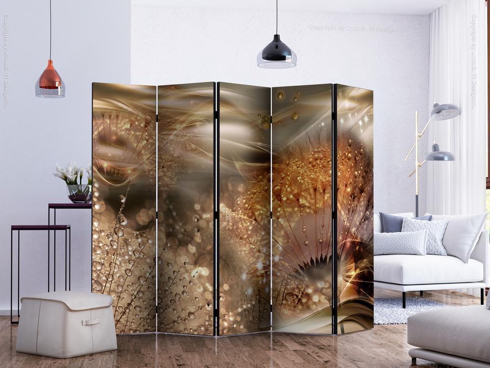 Decorative partition-Room Divider - Dandelions' World II-Folding Screen Wall Panel by ArtfulPrivacy