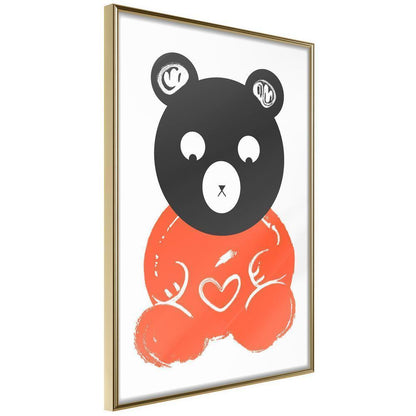 Nursery Room Wall Frame - Teddy Bear in Love-artwork for wall with acrylic glass protection