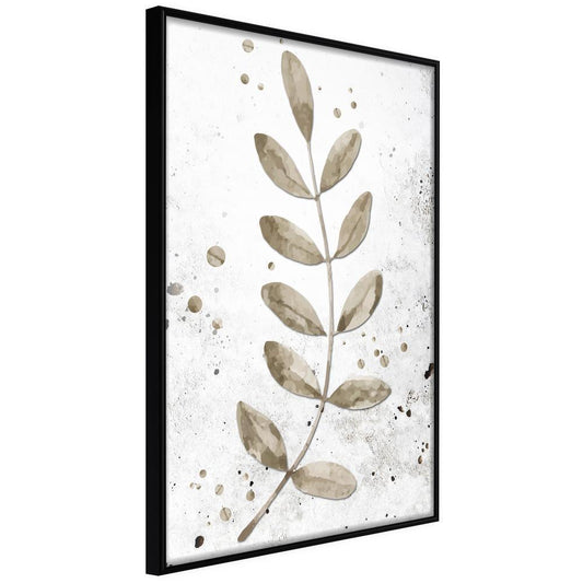 Autumn Framed Poster - Dried Twig-artwork for wall with acrylic glass protection