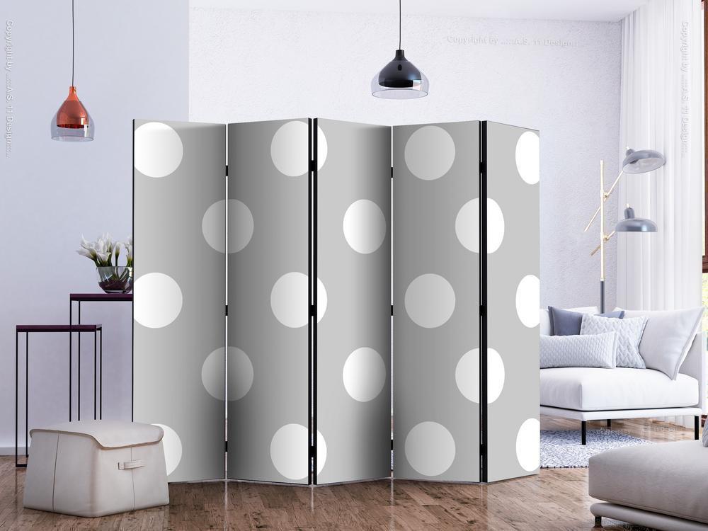 Decorative partition-Room Divider - Charming Dots II-Folding Screen Wall Panel by ArtfulPrivacy