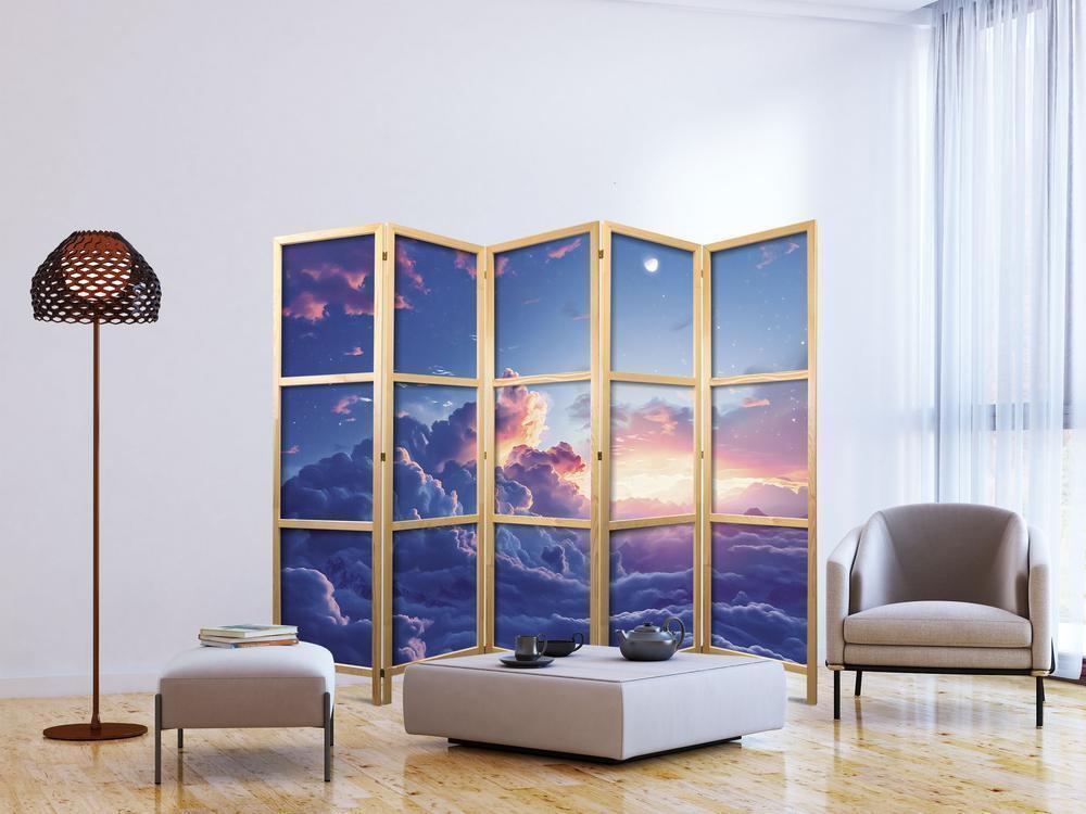 Japanese Room Divider - Night Concert in the Mountains: Clouds Illuminated by the Last Rays of the Sun