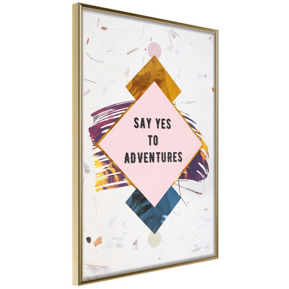 Abstract Poster Frame - Time for Adventure!-artwork for wall with acrylic glass protection