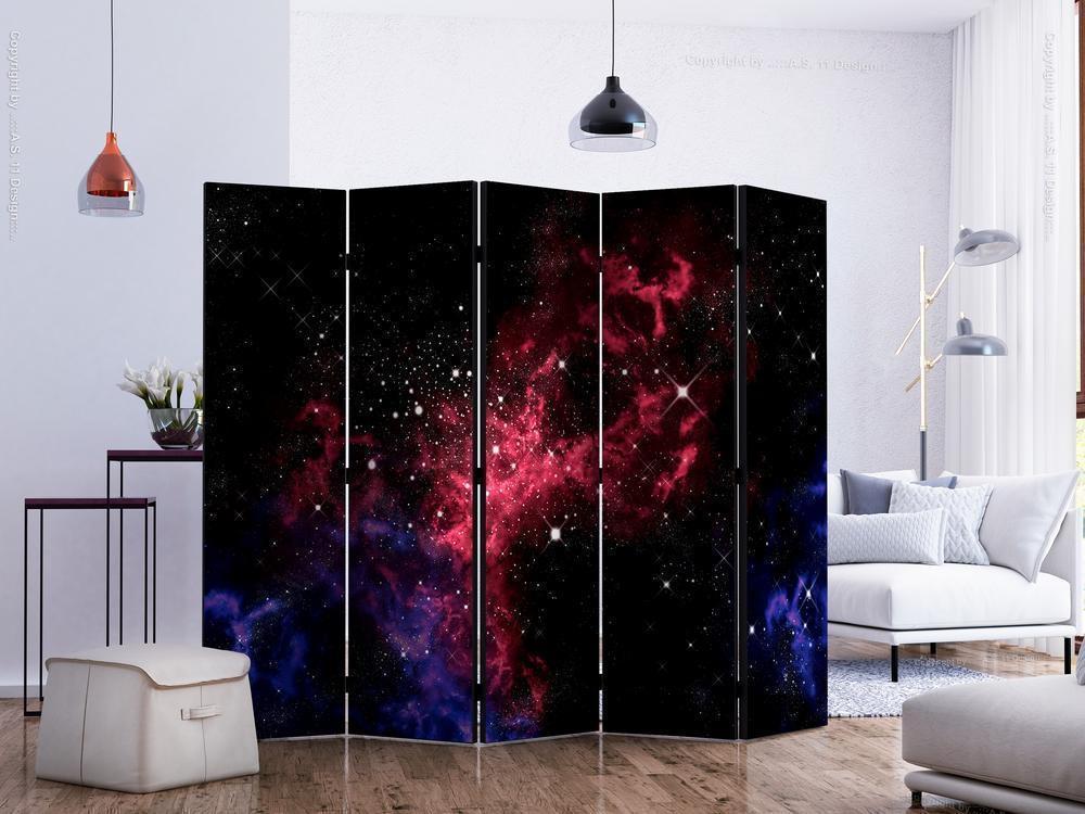 Decorative partition-Room Divider - space - stars II-Folding Screen Wall Panel by ArtfulPrivacy
