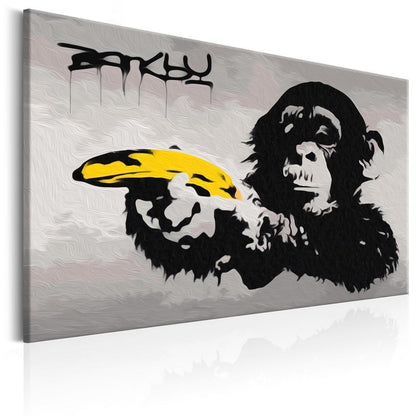 Start learning Painting - Paint By Numbers Kit - Monkey (Banksy Street Art Graffiti) - new hobby