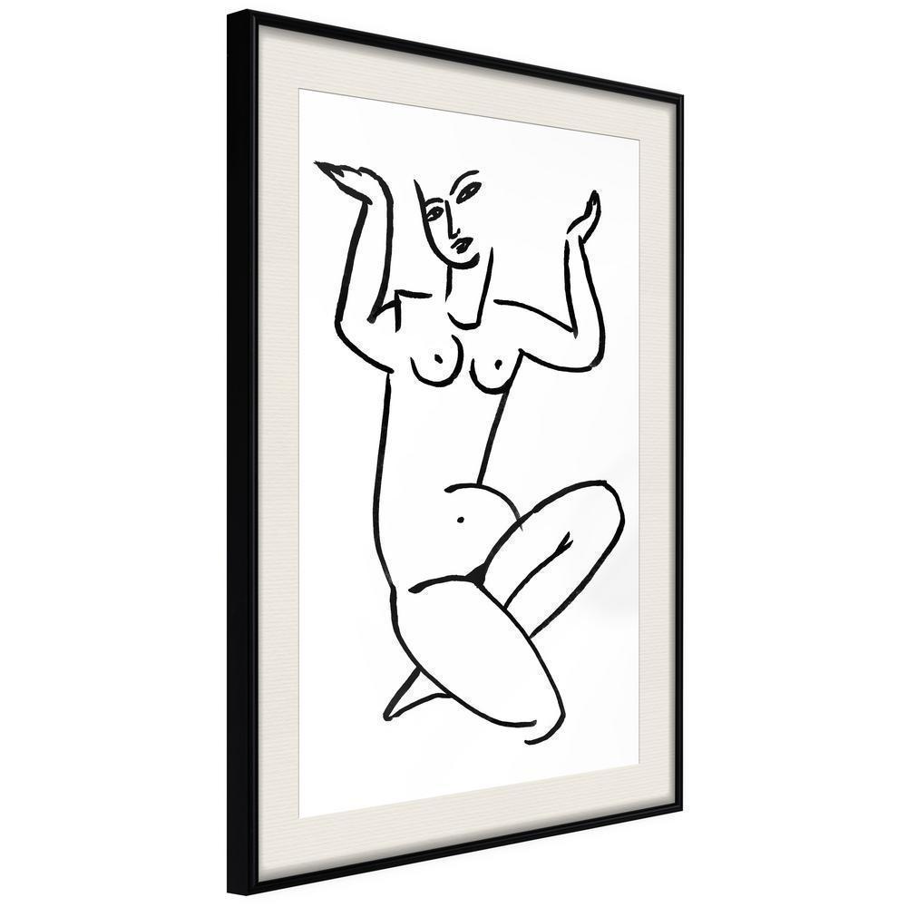 Black and White Framed Poster - Exposed Emotions-artwork for wall with acrylic glass protection